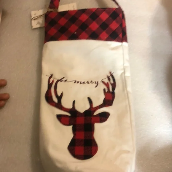 Be merry plaid bottle bag - Picture 1 of 13